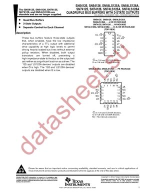 SN74LS125ANSR datasheet  